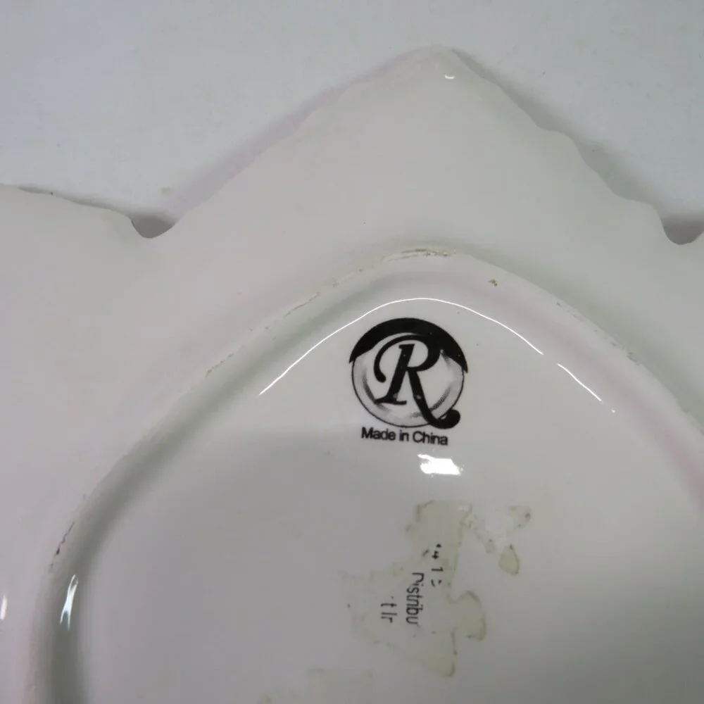 Ceramic (2) Leaf Plates Leaves Trinket Dish Fall Autumn Decor